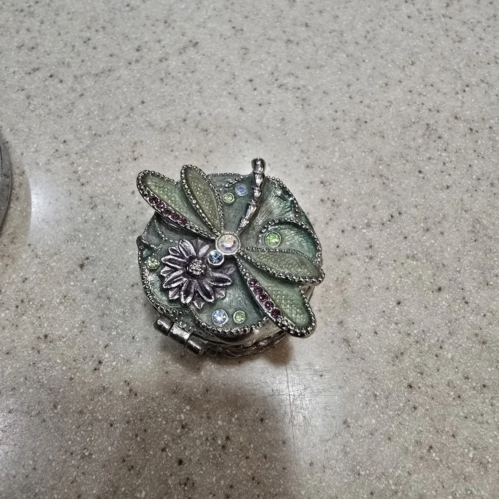 Brighton Compact Mirror Dragonfly and Dragonfly Monet Trinket Enamel Rhineston